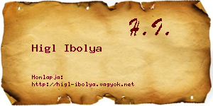 Higl Ibolya névjegykártya